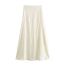 Fashion Beige Jacquard Satin Skirt