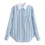 Fashion Blue Striped Lapel Shirt
