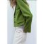 Fashion Green Woven Lapel Blazer