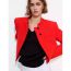 Fashion Red Woven Stand Collar Jacket