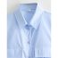 Fashion Light Blue Polyester Double Pocket Lapel Shirt