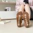 Fashion Light Brown Lace Embroidered Socks