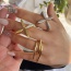 Fashion Gold Copper-set Zirconia Flower Adjustable Ring