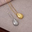Fashion Silver Titanium Steel Water Drop Pendant Necklace