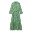 Fashion Green Blend Printed Lace-up Maxi Skirt