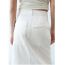 Fashion White Denim High Waist Slit Straight Skirt