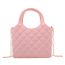 Fashion Pink Pvc Plastic Rhombus Crossbody Bag