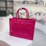 Fashion Dark Pink Large Capacity Hollow Hand Basket Bag
