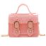 Fashion Pink Belt Buckle Flap Crossbody Bag