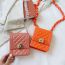 Fashion Orange Acrylic Rhombus Cross-body Bag