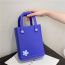 Fashion Blue Eva Flower Square Handbag