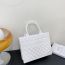 Fashion White Large Capacity Pvc Rhombus Handbag