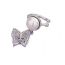 Fashion One Right Ear Pearl Butterfly Ear Clip Copper Diamond Pearl Butterfly Ear Cuff (single)