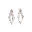 Fashion Double Layer Square Nail Sand Earrings-silver Copper Double Layer Square Earrings