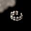 Fashion White Gold-zircon Star Ring Copper And Diamond Star Open Ring