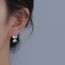 Fashion Silver-a Curved Hook Sand-faced Lily Of The Valley Screw Butterfly Earrings Orchid Of The Bell Bow Earrings (single)