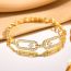 Fashion 6# Copper Inlaid Zirconium Geometric Bracelet