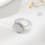 Fashion Silver) Sunflower Ring Titanium Steel Diamond Sunflower Ring