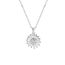 Fashion (silver) Sunflower Set Titanium Steel Diamond Sunflower Necklace Earrings Ring Set