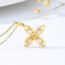 Fashion 6# Titanium Steel Diamond Quatrefoil Necklace And Earrings Set