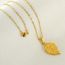 Fashion One Leaf Brings Wealth Necklace Stainless Steel Gold Plated Leaf Necklace