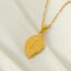 Fashion One Leaf Brings Wealth Necklace Stainless Steel Gold Plated Leaf Necklace