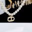 Fashion 4mm Pearl (real Gold Plating Color Preservation) Pearl Beaded Alphabet Necklace