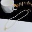 Fashion 4mm Pearl (real Gold Plating Color Preservation) Pearl Beaded Alphabet Necklace