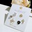 Fashion 6# Copper And Diamond Geometric Earrings Set