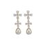 Fashion Full Diamond Zircon (real Gold Electroplating To Maintain Color) Copper Inlaid Zirconium Flower Drop-shaped Earrings