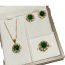 Fashion 【green Spinal】earrings Gold-plated Copper Geometric Stud Earrings With Diamonds