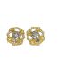 Fashion Gold Copper Studded Diamond Textured Engraved Gold Stud Earrings