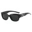 Fashion Bright Black All Gray Ac Boomerang Square Sunglasses