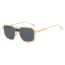 Fashion Gold Frame Double Gray Pc Square Sunglasses