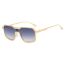 Fashion Golden Frame Dark Tea Pc Square Sunglasses