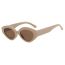 Fashion Bright Black And Gray Film Small Oval Sunglasses