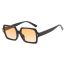 Fashion Dark Tea Tablets Square Sunglasses With Rice Studs