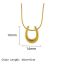 Fashion Gold Necklace U-shaped Horseshoe Buckle Necklace