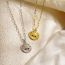 Fashion Gold Stainless Steel Diamond Eye Medallion Necklace