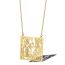 Fashion New York Usa—rose Gold Titanium Steel Square Hollow Necklace