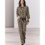 Fashion Leopard Print Polyester Leopard Print Straight-leg Trousers