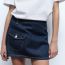 Fashion Denim Color Denim Pocket Skirt