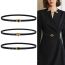 Fashion China Payment (black) Thin Belt With Metal Buckle