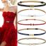 Fashion Long Gold Buckle Red Thin Belt With Metal Buckle