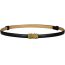 Fashion Internet Celebrity Lock Style Brown Thin Belt With Metal Buckle