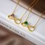 Fashion Love Green Copper Inlaid Zirconium Heart Number 8 Necklace