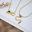 Fashion Love Green Copper Inlaid Zirconium Heart Number 8 Necklace