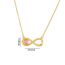 Fashion Love Pink Copper Inlaid Zirconium Heart Number 8 Necklace