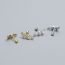 Fashion Gold Color Silver Diamond-encrusted Tapered Thread Piercing Nails