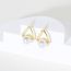 Fashion Gold Alloy Hollow Pearl Earrings